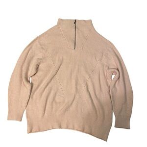 Rose Quarts Zip Neck Sweater NWOT